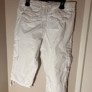y2k white cargo cropped pants